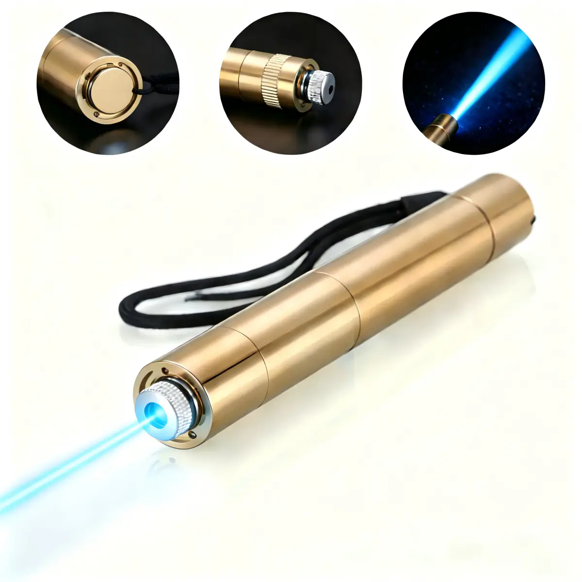 Copper Laser Pointer 1.2W Gold-Plated Blue Laser with Superior Cooling