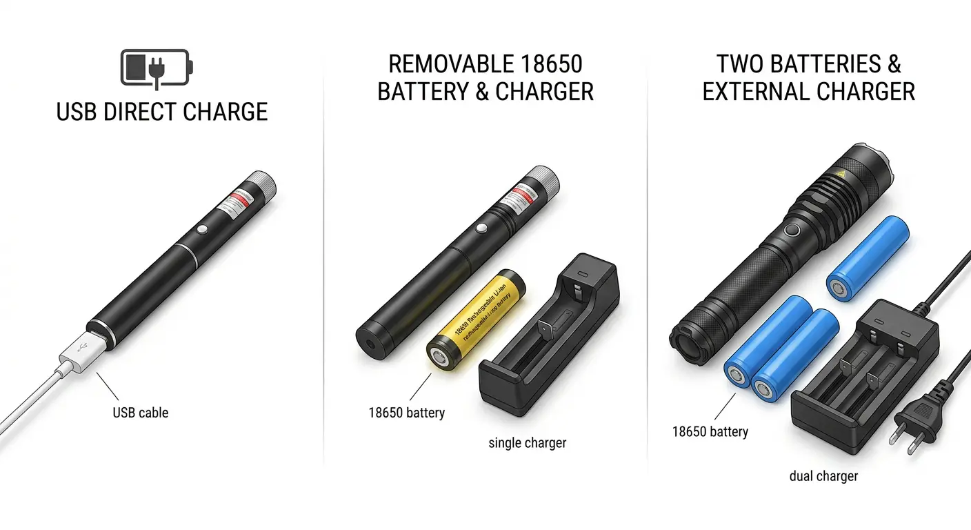 Laser Pointer Charger Guide: How to Safely Charge 18650, 16340, and USB-Rechargeable Lasers image 3