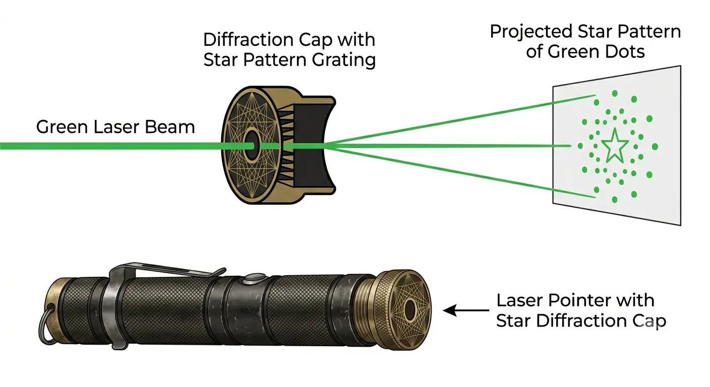 Laser Pointer Diffraction Caps Guide: Star Caps, Pattern Heads & Safety (2026) image 1