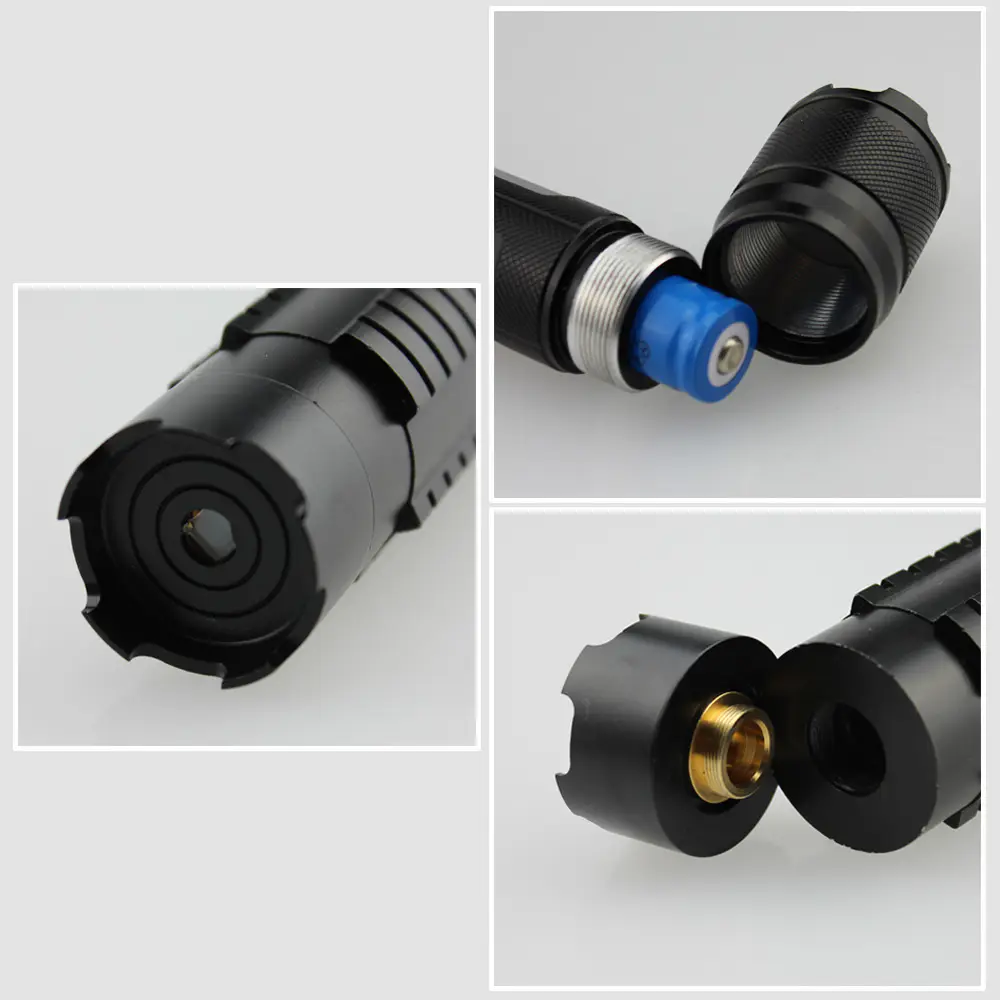 High Power Blue Laser Pointer 1200mw 450nm Adjustable Focus, SKU B014, 1200mw power, 450nm Blue laser wavelength, Black color, product thumbnail 8