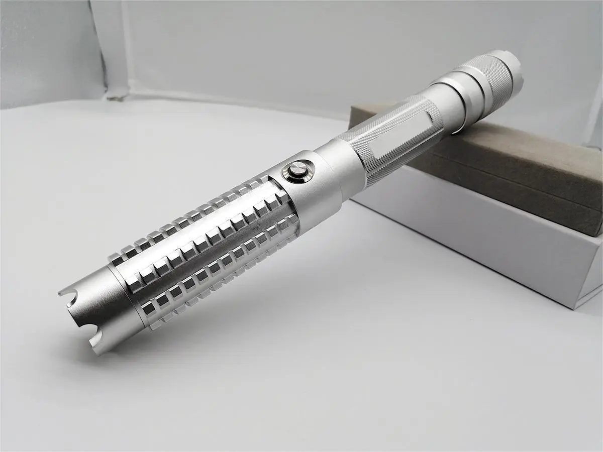 450nm 7–8W High Power Blue Laser Pointer Adjustable Focus Nichia Diode, SKU B021, 8000mw power, 450nm Blue laser wavelength, silver color, product thumbnail 3